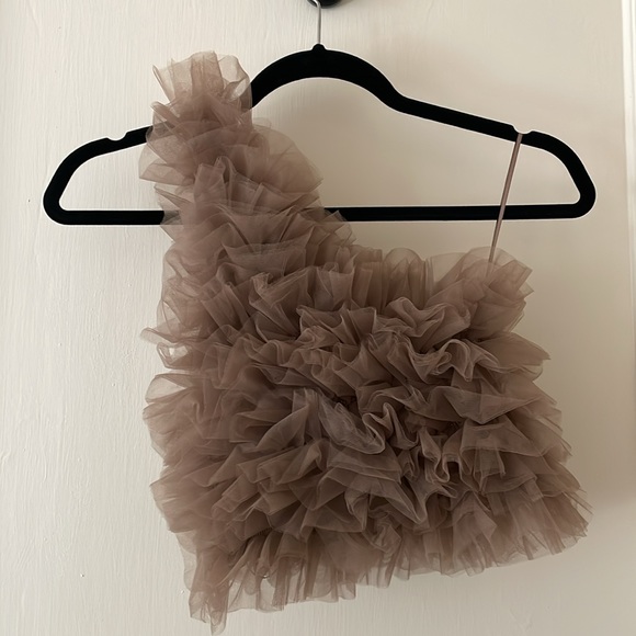 Zara Short Ruffle Top with Side Zipper - XS - Picture 4 of 8